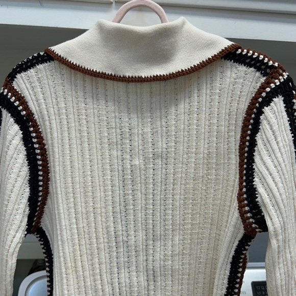 Sea New York Cream and Brown Knit Cardigan - Picture 7 of 9